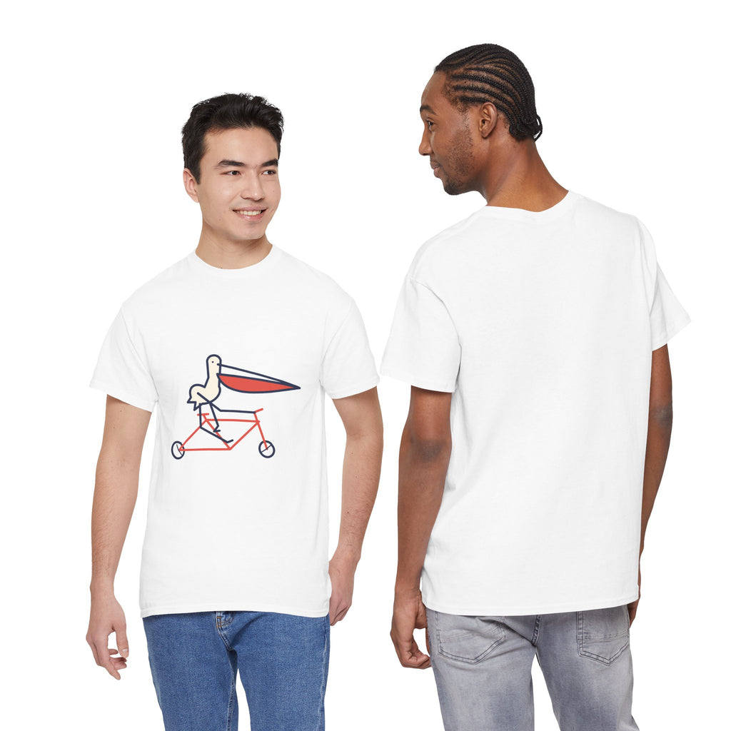 Bad pelican on a bike T-shirt