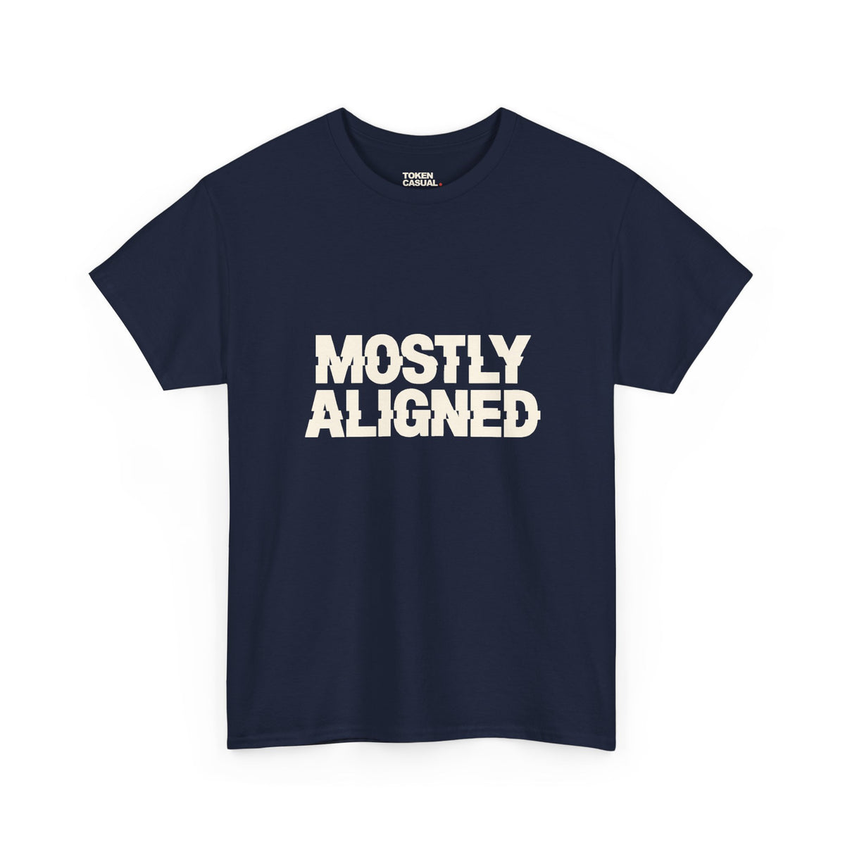 Mostly aligned text T-shirt