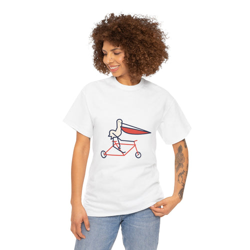 Bad pelican on a bike T-shirt