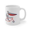 Bad pelican on a bike mug