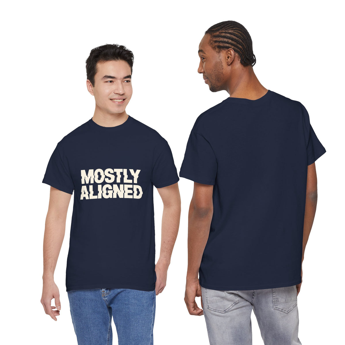 Mostly aligned text T-shirt