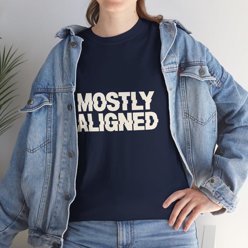 Mostly aligned text T-shirt