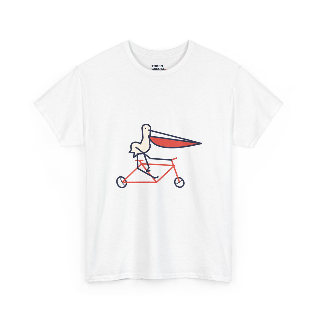 Bad pelican on a bike T-shirt