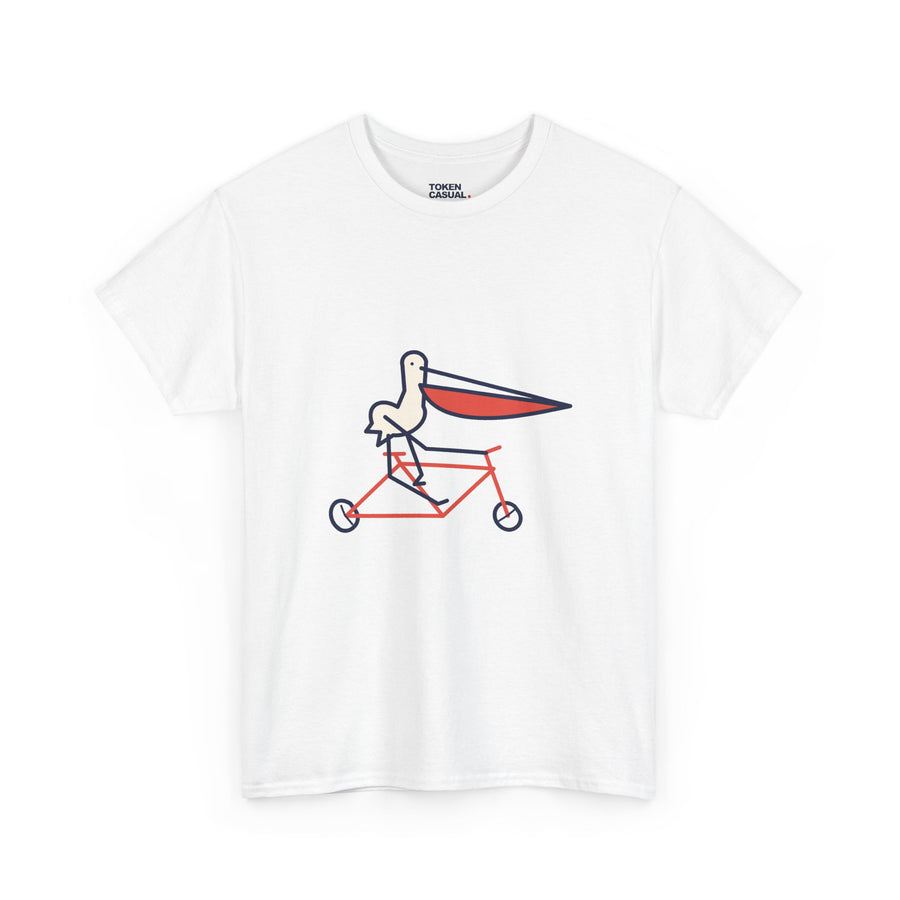 Bad pelican on a bike T-shirt