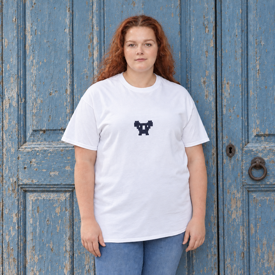 Pixel koala T-shirt - White, AI lifestyle mockup based on supplier imagery